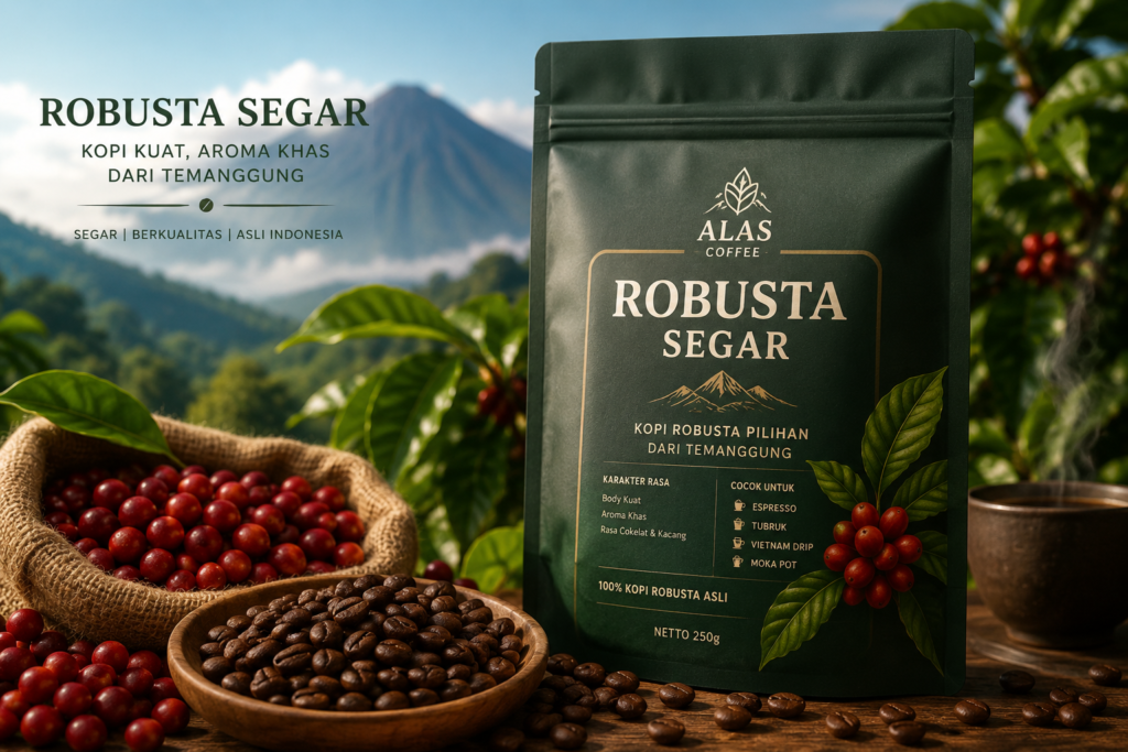 Kopi Robusta Segar dari Temanggung, Jawa Tengah