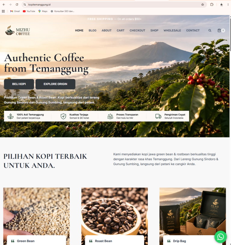 Website Kopi Temanggung.ID Terpercaya Jual GreenBean, RoastBean, & Ground Coffee